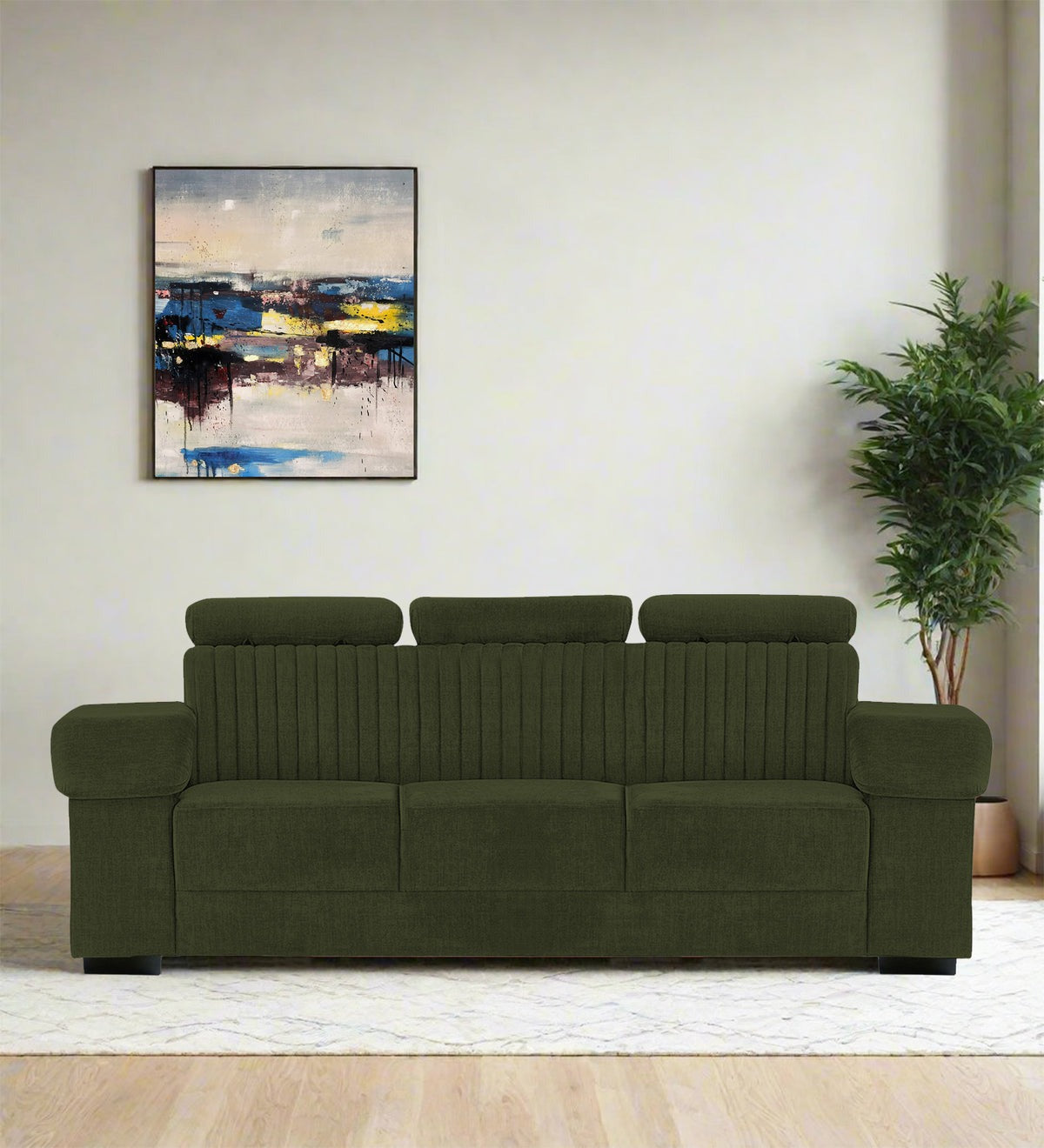 Draco Fabric 3 Seater Sofa