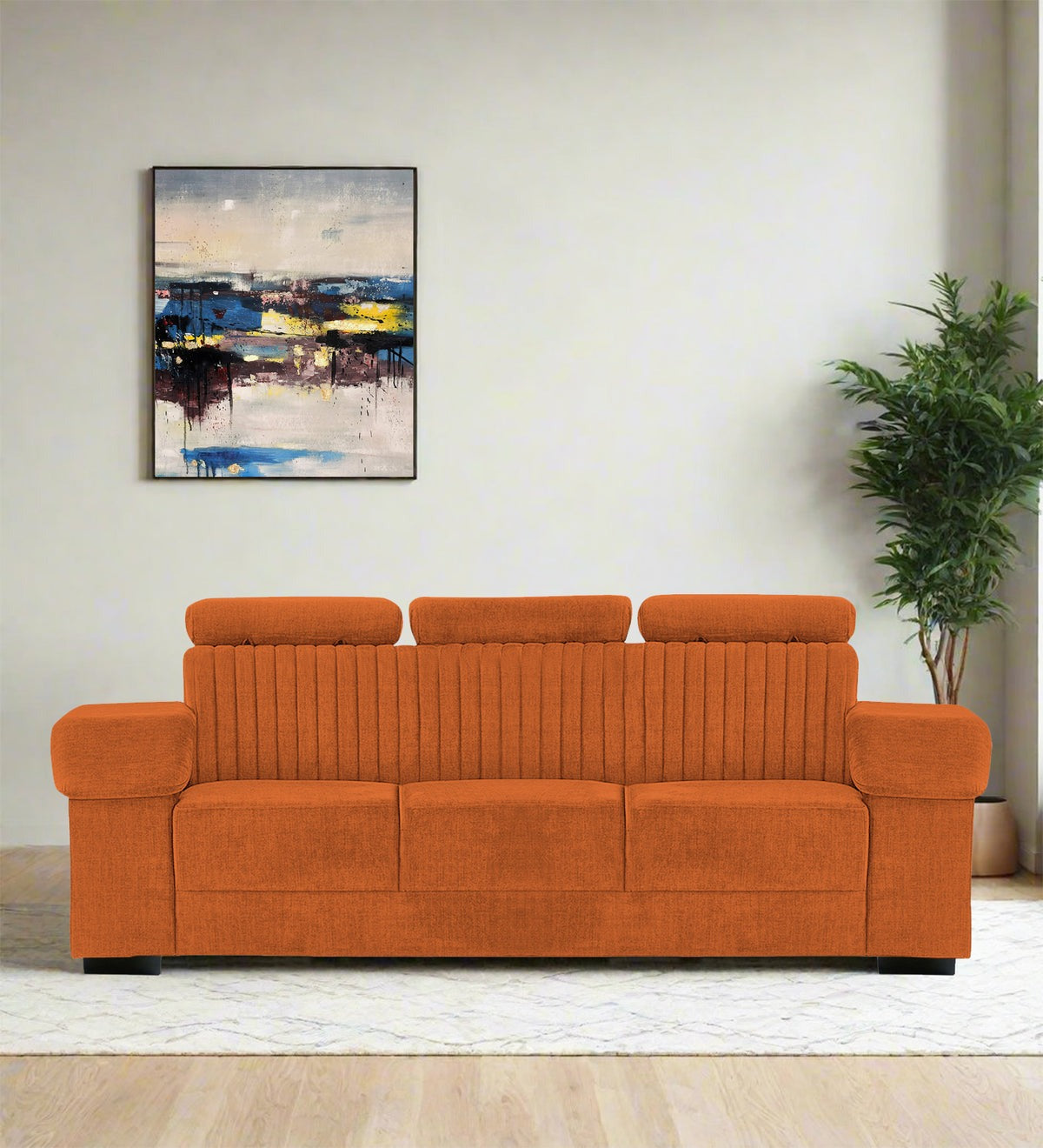 Draco Fabric 3 Seater Sofa