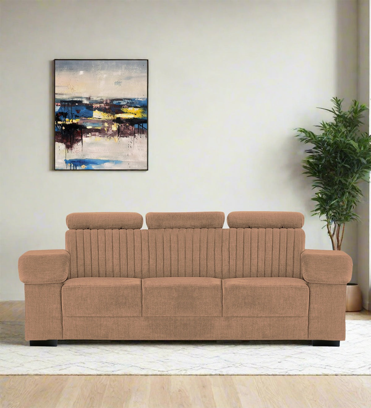 Draco Fabric 3 Seater Sofa
