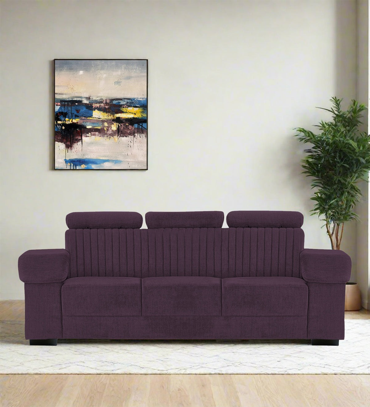 Draco Fabric 3 Seater Sofa