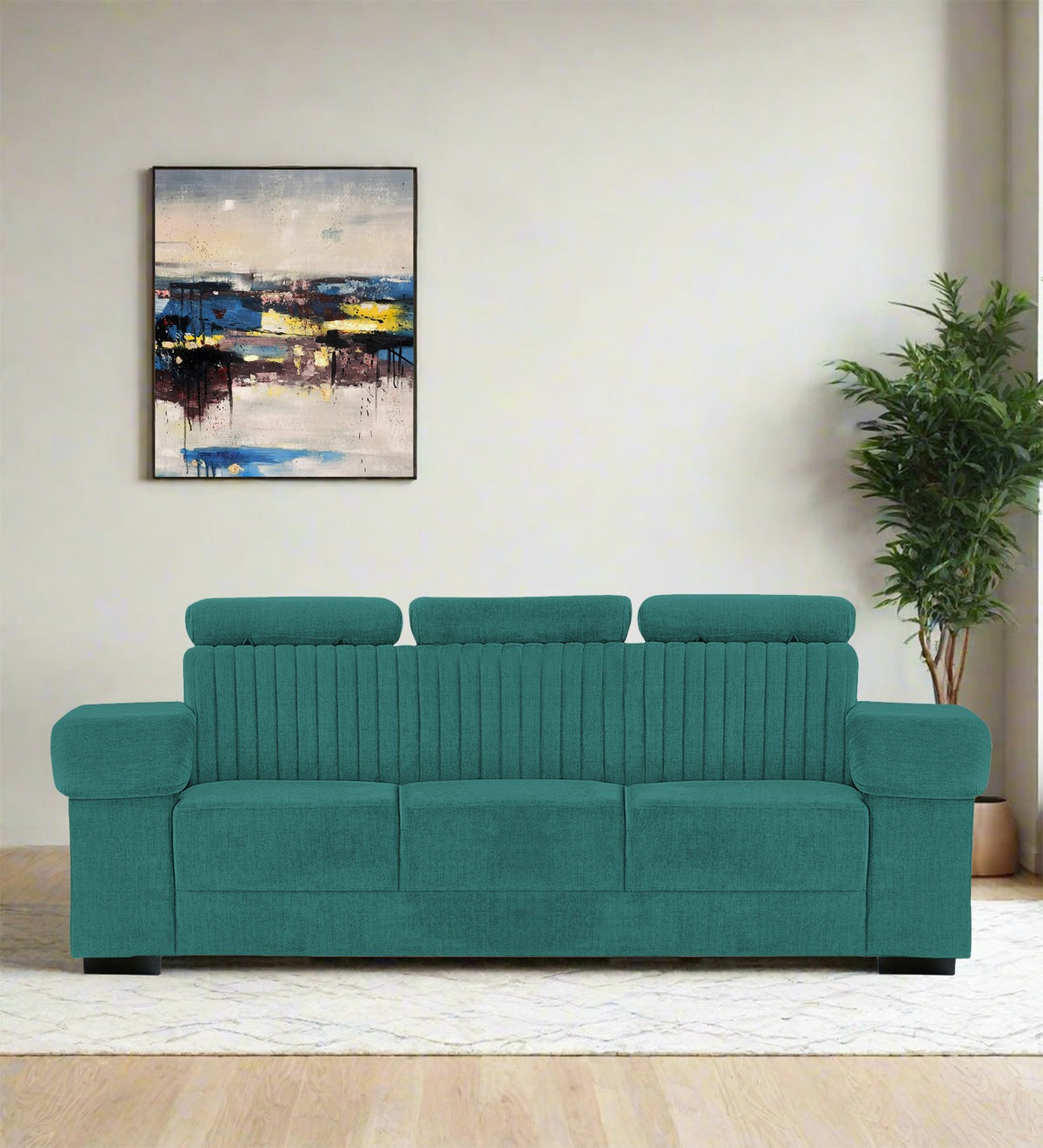 Draco Fabric 3 Seater Sofa
