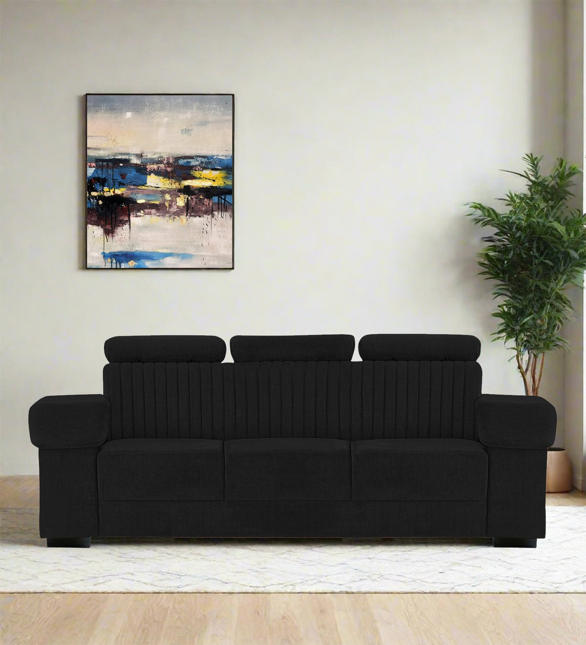 Draco Fabric 3 Seater Sofa