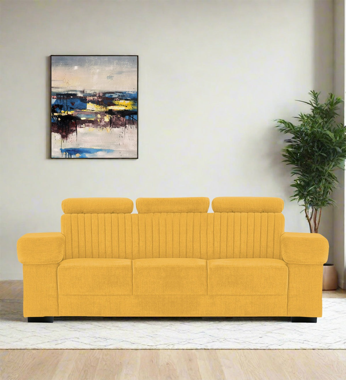 Draco Fabric 3 Seater Sofa