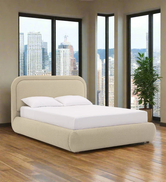 Luno Boucle Fabric Queen Size Bed