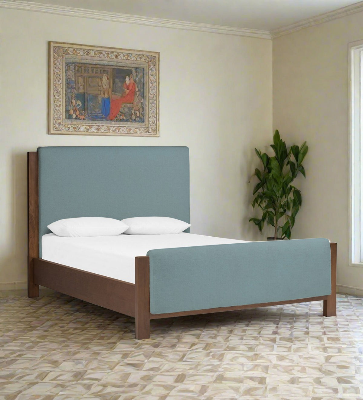 Aero Boucle Fabric Queen Size Bed
