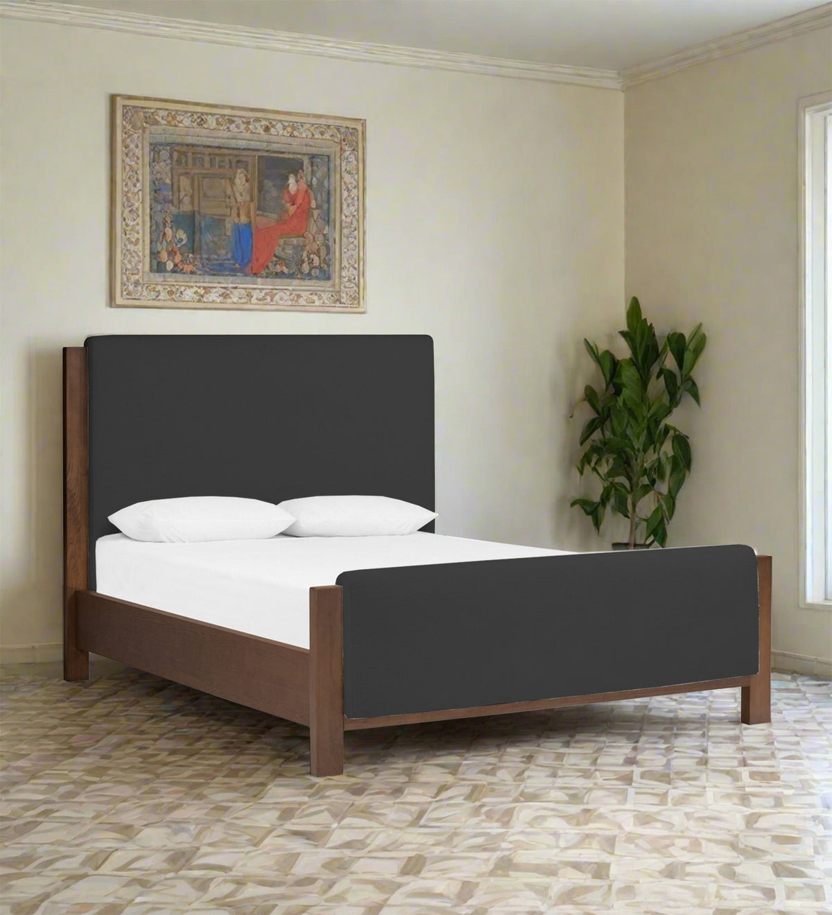 Aero Boucle Fabric Queen Size Bed