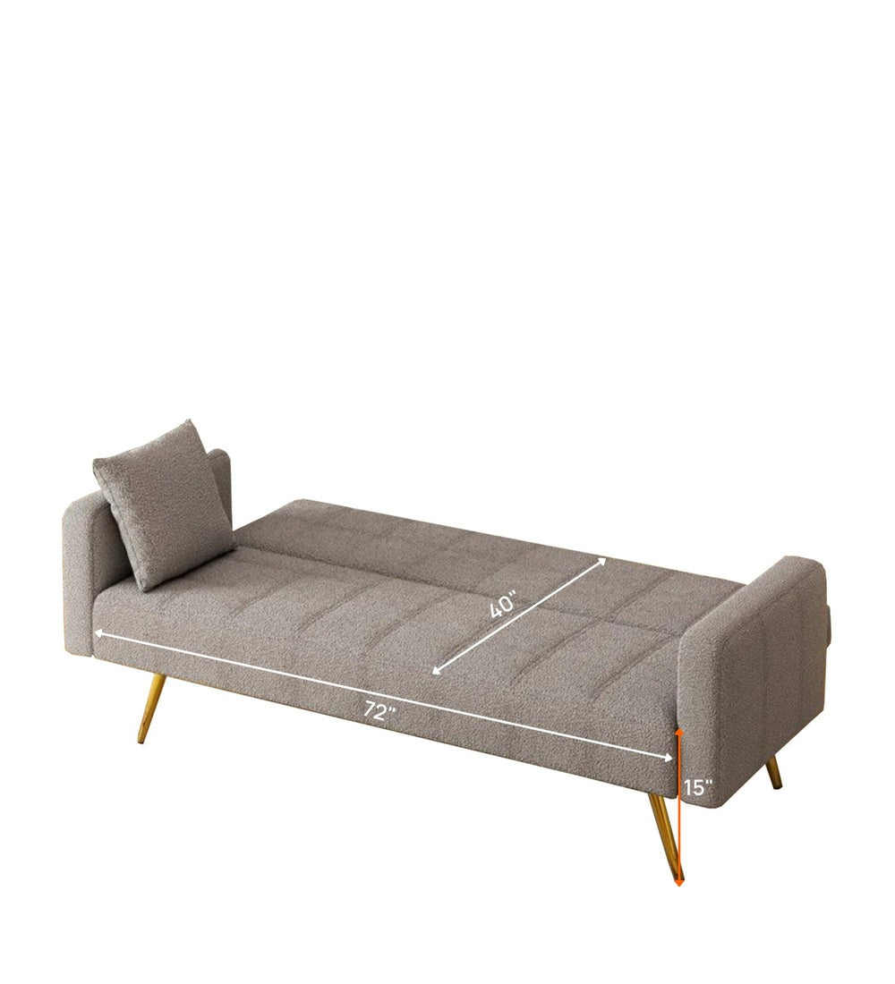 Arrow Boucle Fabric 3 Seater Convertible Sofa Cum Bed