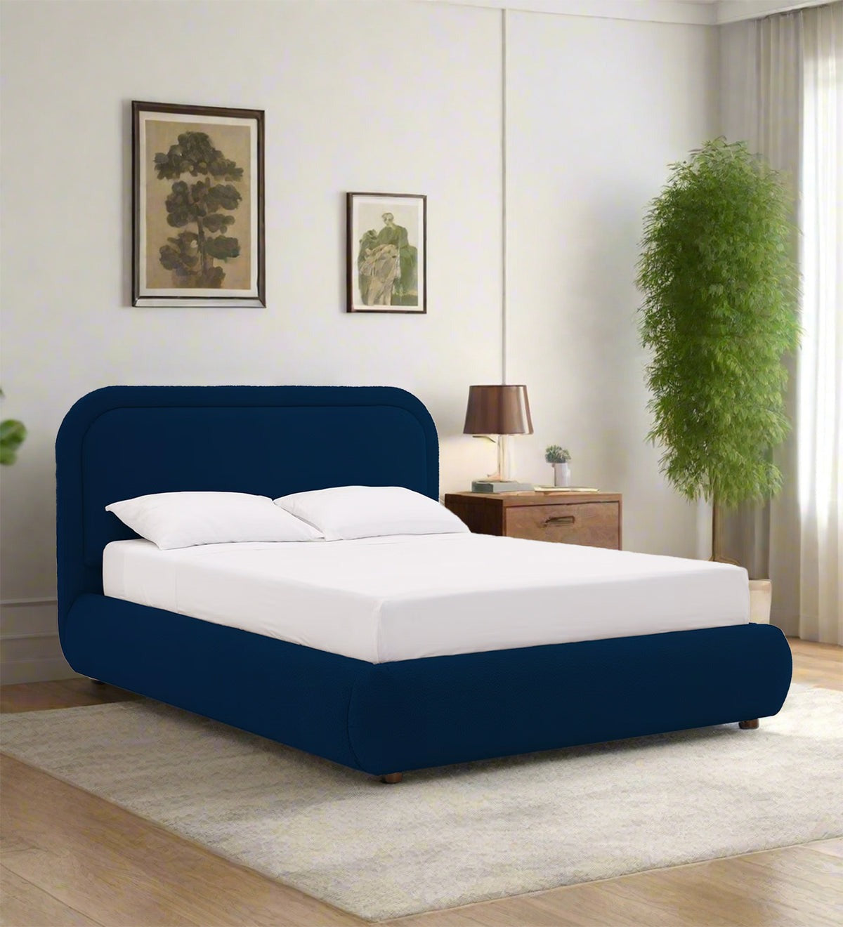 Luno Boucle Fabric King Size Bed