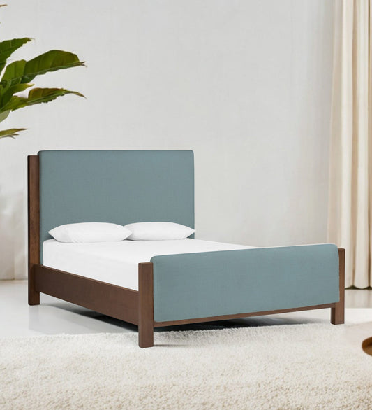 Zoro Boucle Fabric King Size Bed in Storm Blue Colour 1