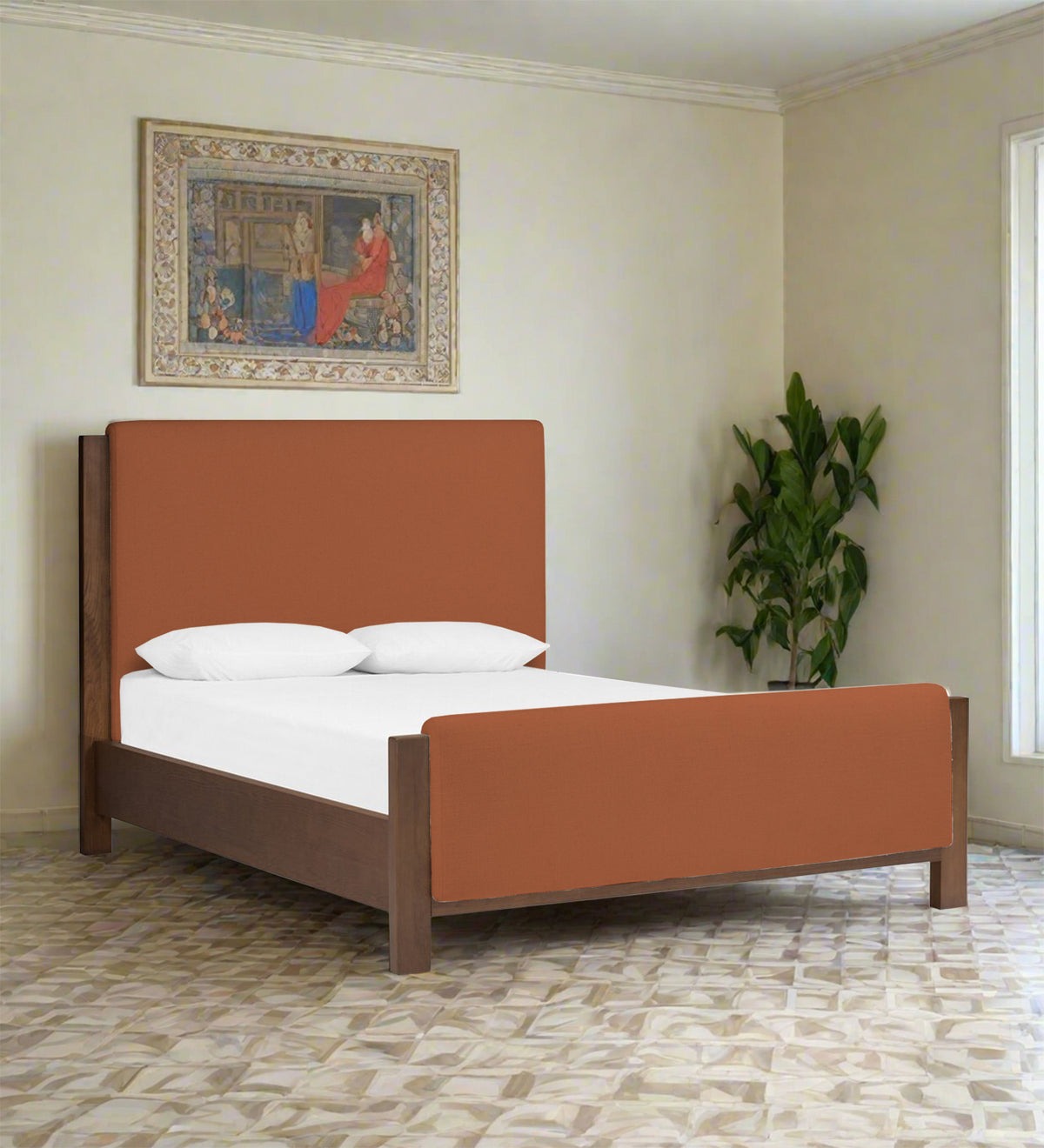 Aero Boucle Fabric Queen Size Bed