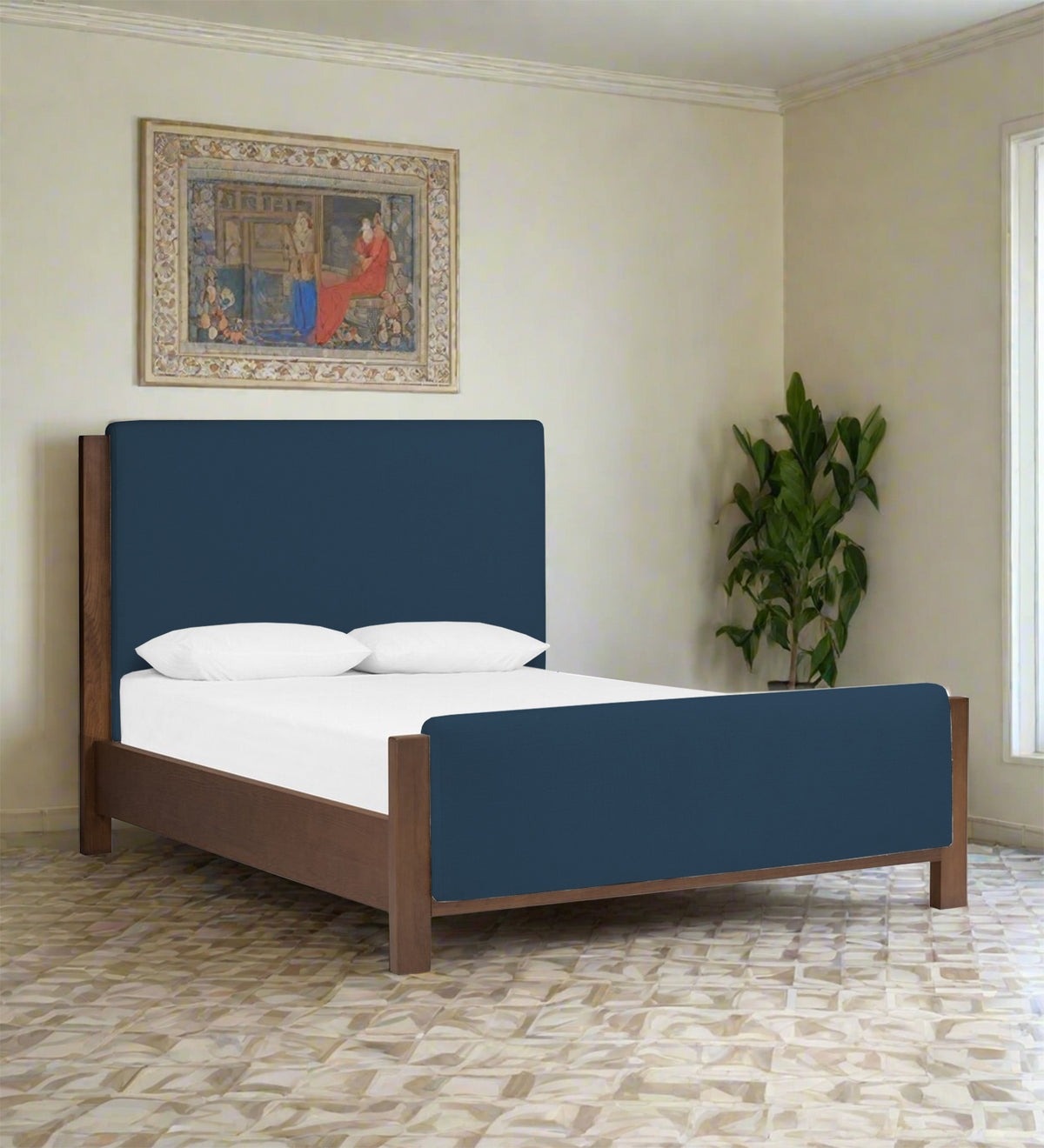 Aero Boucle Fabric Queen Size Bed
