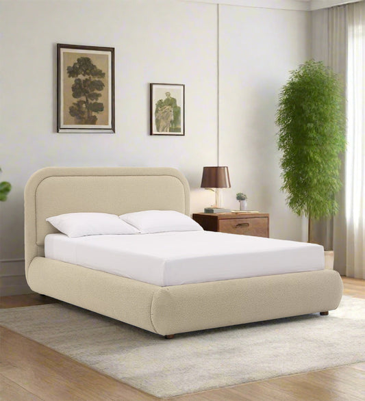 Luno Boucle Fabric King Size Bed
