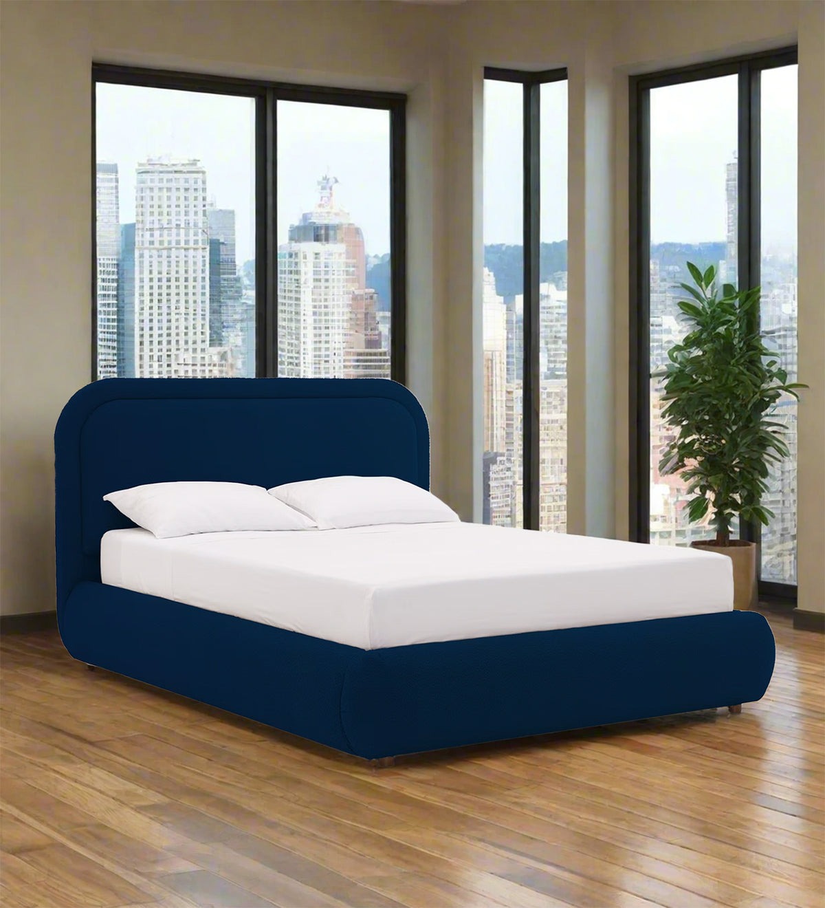 Luno Boucle Fabric Queen Size Bed