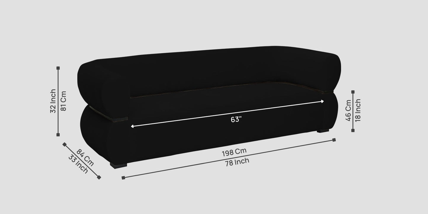 Kula Velvet 3 Seater Sofa