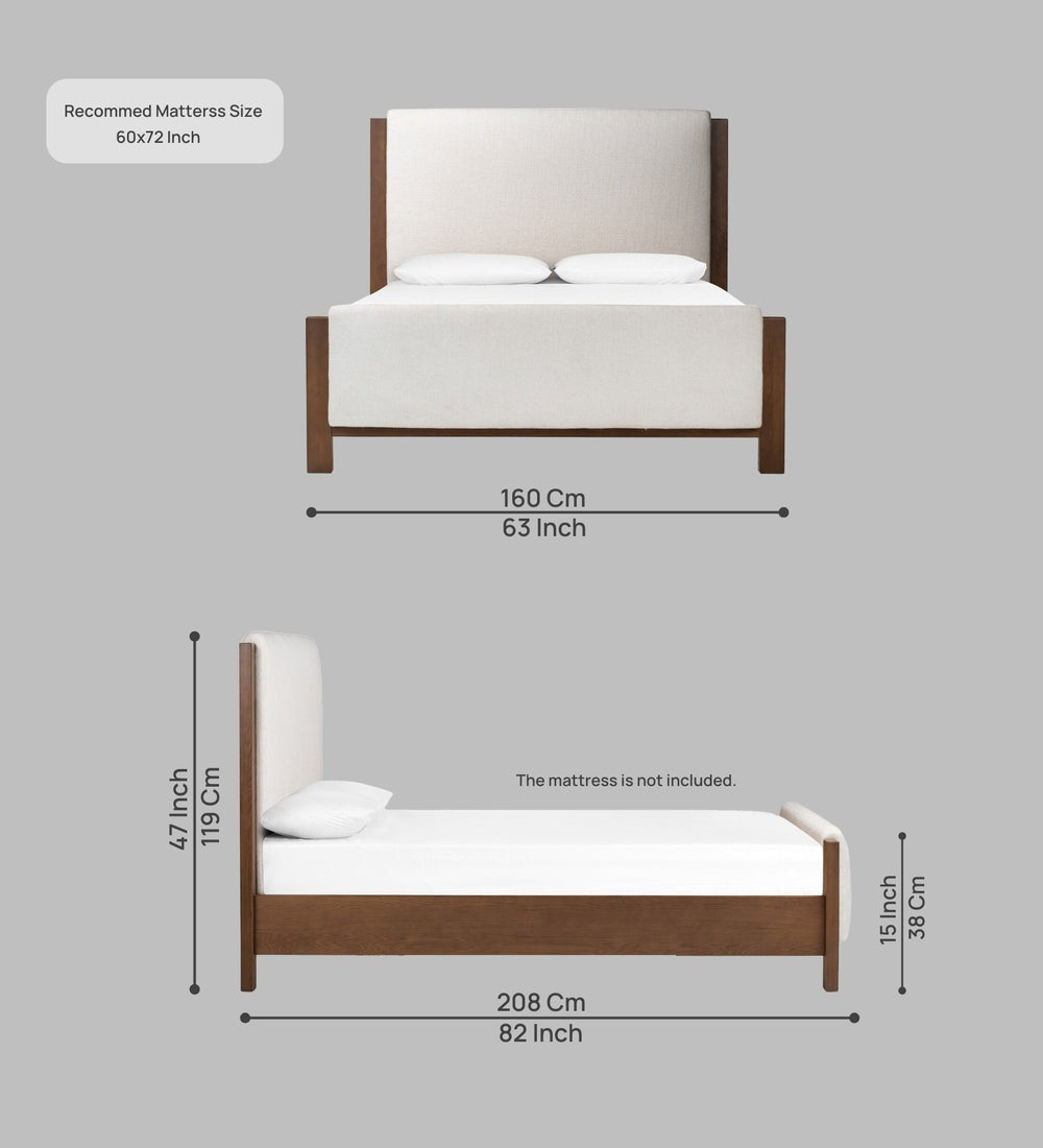 Aero Boucle Fabric Queen Size Bed