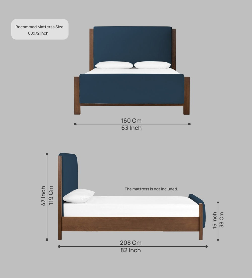 Aero Boucle Fabric Queen Size Bed