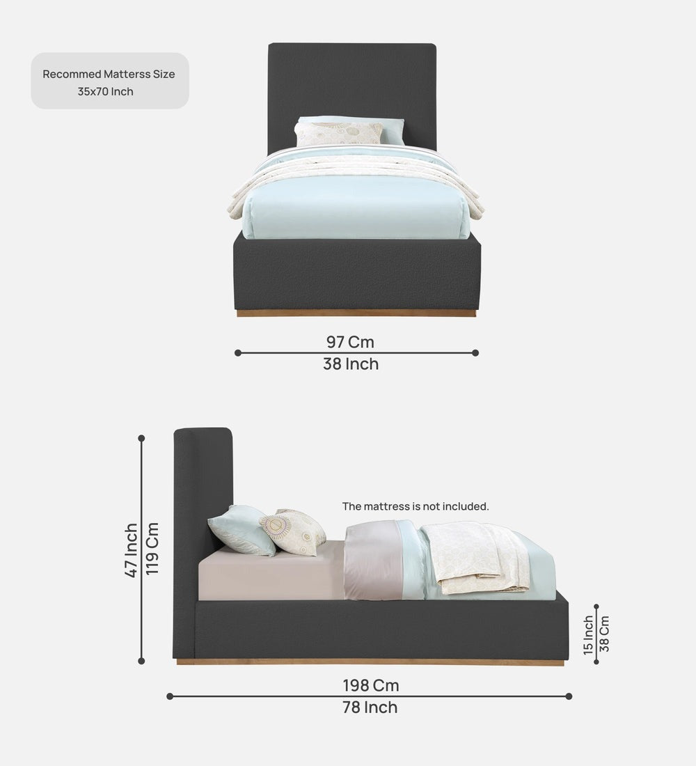 Eddy Boucle Fabric Single Bed
