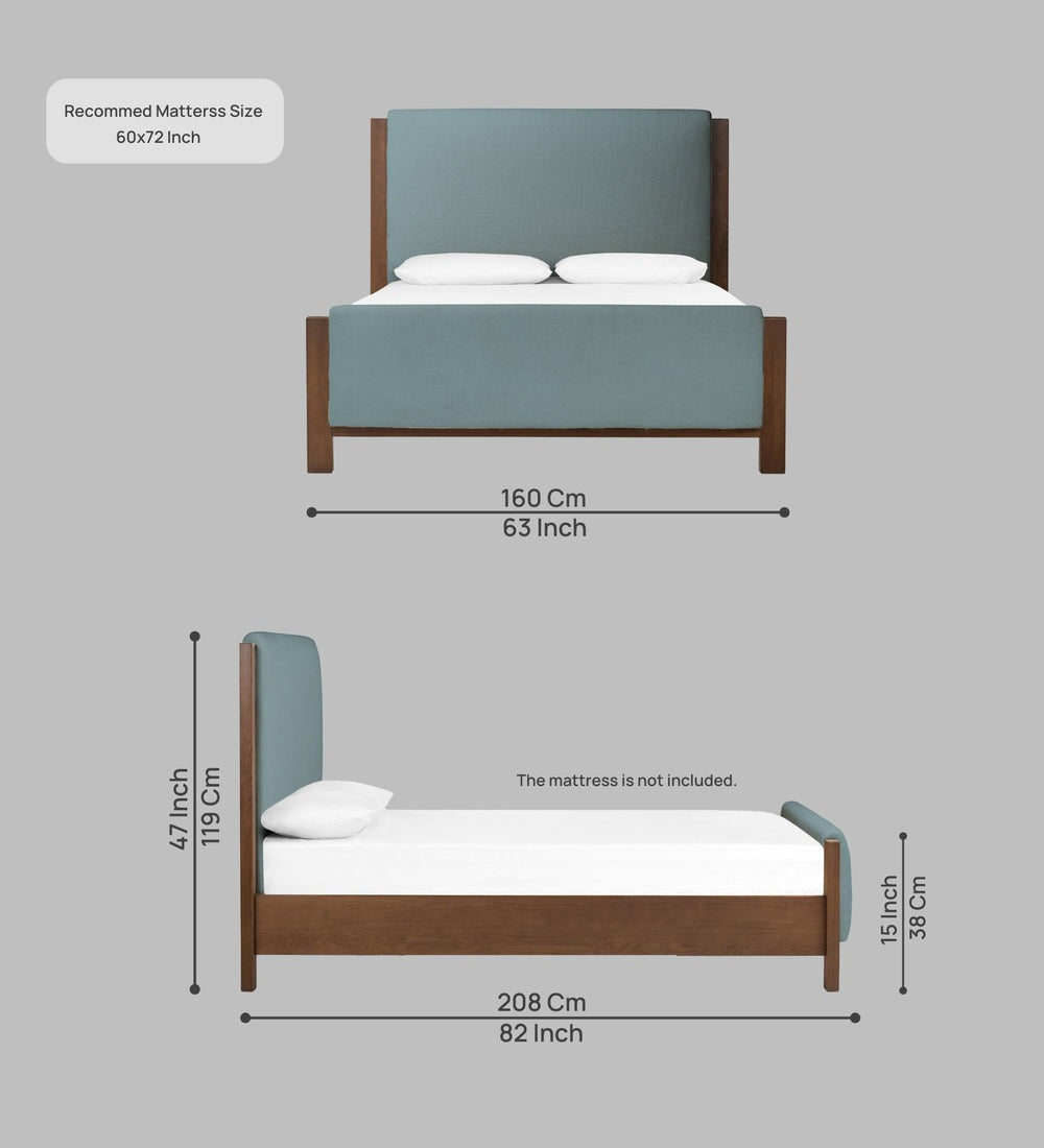 Aero Boucle Fabric Queen Size Bed