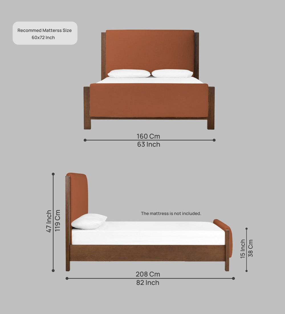 Aero Boucle Fabric Queen Size Bed