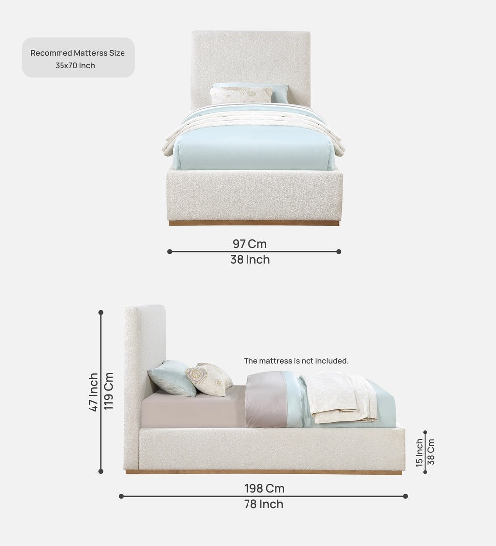 Eddy Boucle Fabric Single Bed