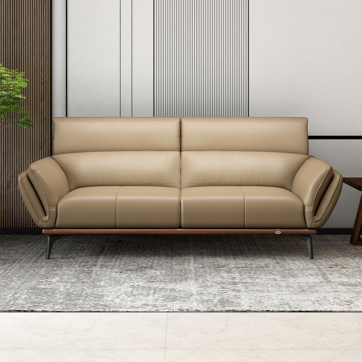 Campbell Leather 3 Seater Sofa