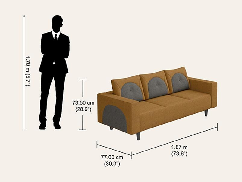 Cresco 3 Seater Fabric Sofa