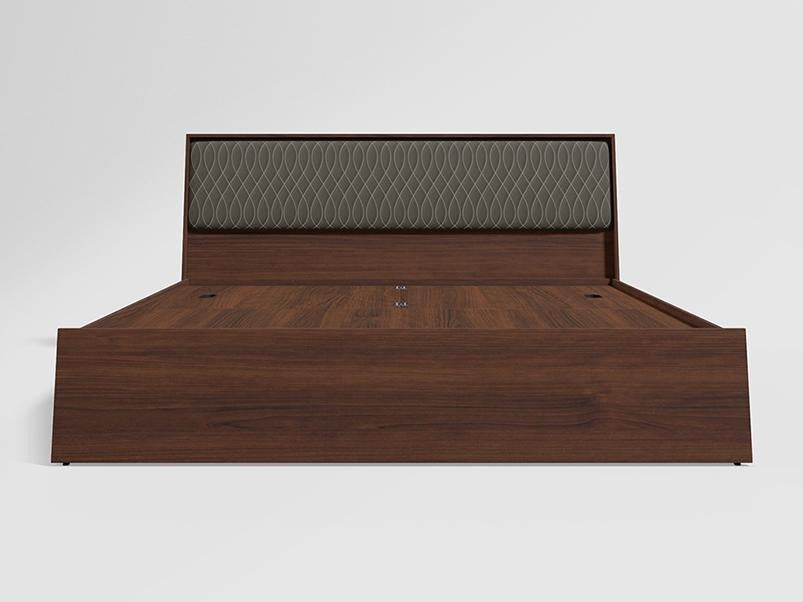 Eden V2 Queen Size Bed with Upholstered Headboard and Pullout Storage