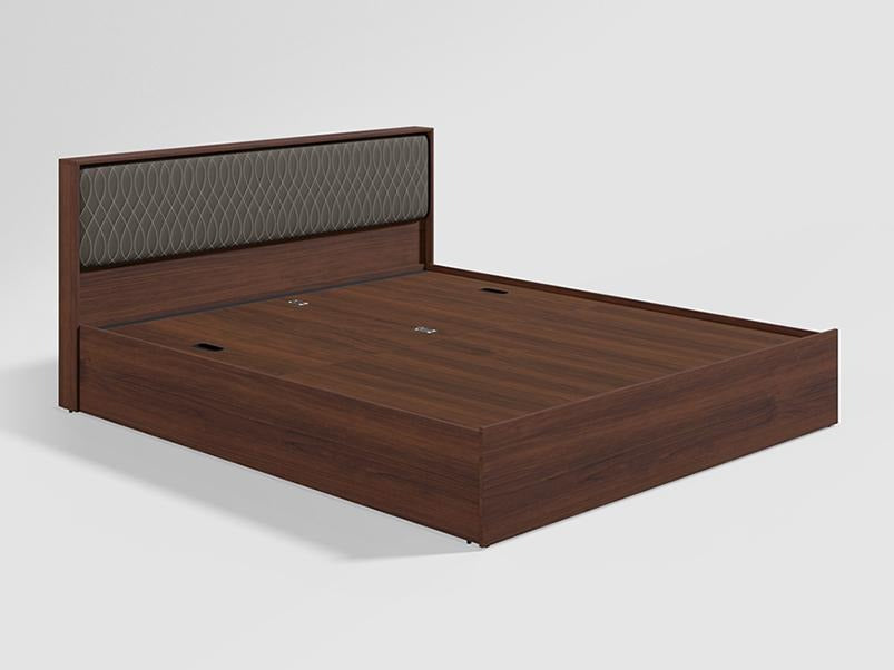 Eden V2 Queen Size Bed with Upholstered Headboard and Pullout Storage