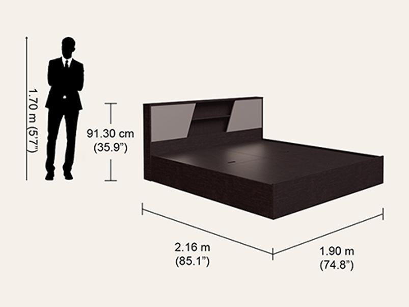 Hannah King Size Engineered Wood Bed with Box Storage