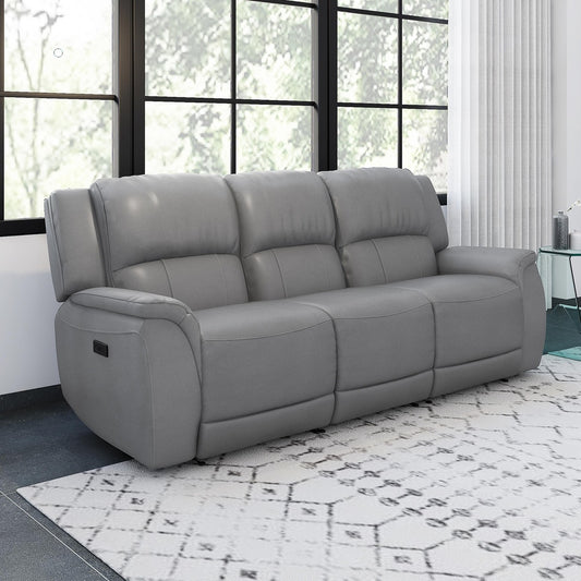Meredith Leather 3 Seater Power Recliner with Charging Ports