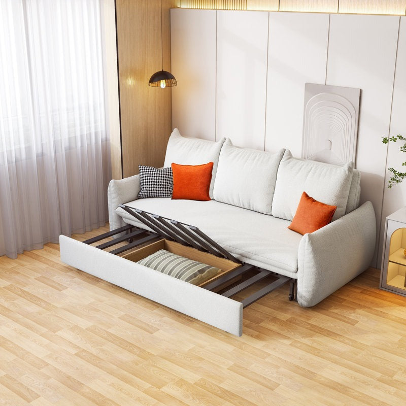Allison Boucle Fabric 3 Seater Pull Out Sofa Cum Bed