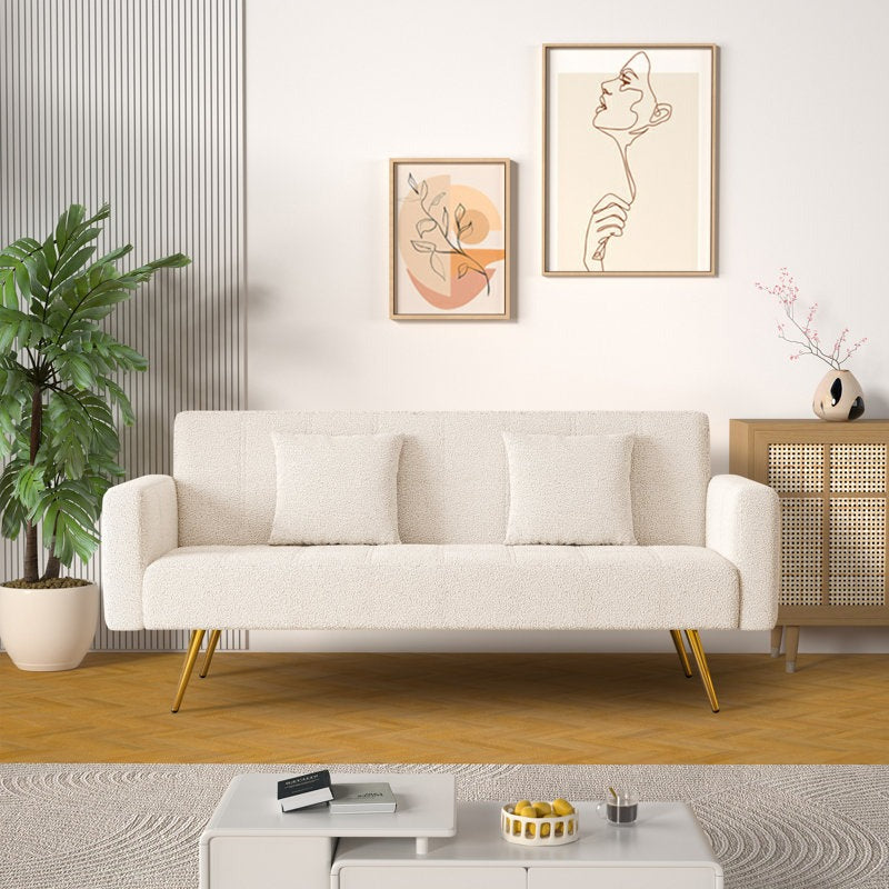 Arrow Boucle Fabric 3 Seater Convertible Sofa Cum Bed