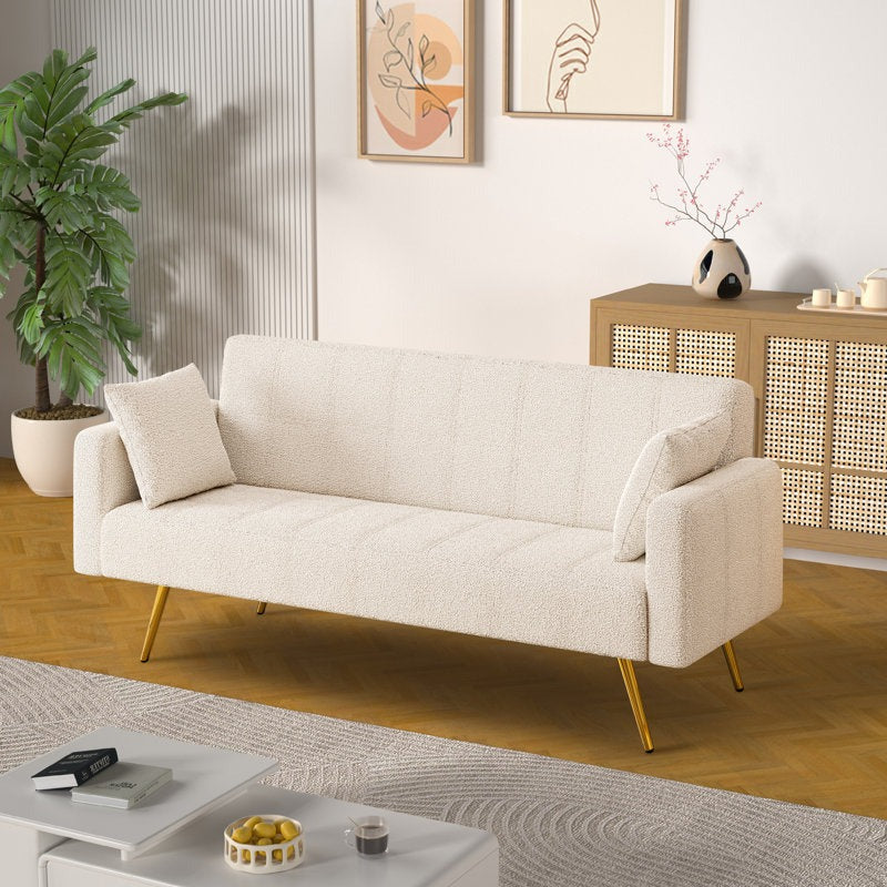 Arrow Boucle Fabric 3 Seater Convertible Sofa Cum Bed