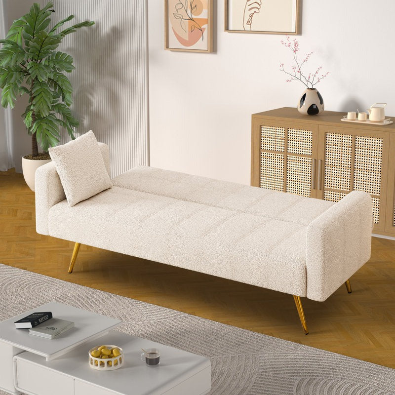 Arrow Boucle Fabric 3 Seater Convertible Sofa Cum Bed
