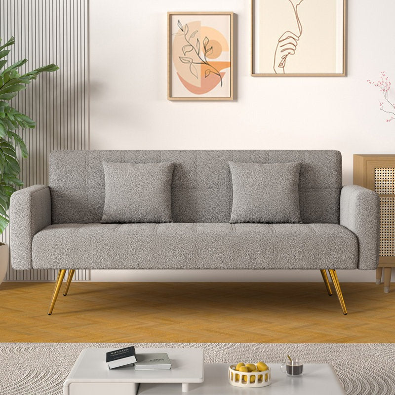 Arrow Boucle Fabric 3 Seater Convertible Sofa Cum Bed