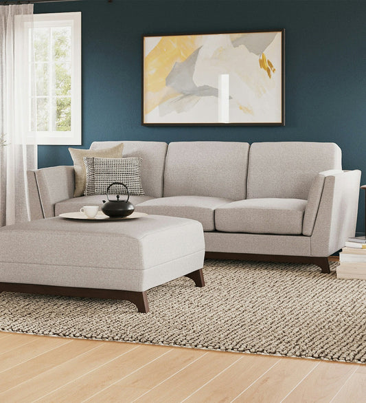 Ceni Fabric 3 Seater Sofa in Ova Beige Colour