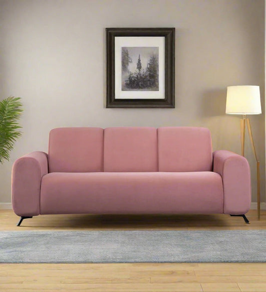 Helio Velvet 3 Seater Sofa In Millennial Pink Colour