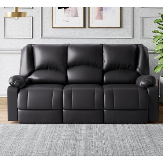 Rhine V3 3 Seater Recliner Synthetic Leather Brown