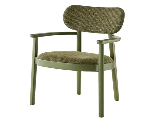 Upholstered solid wood easy chair