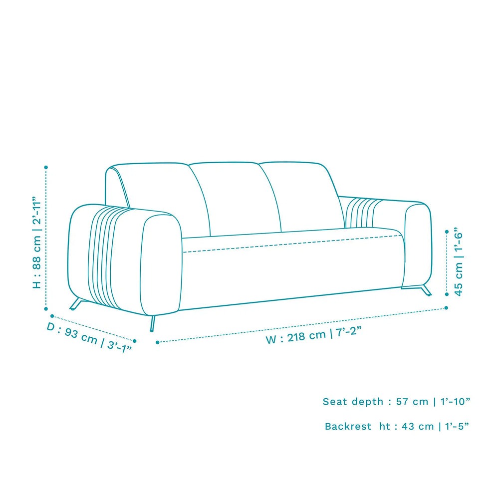 Helio Velvet 3 Seater Sofa In Millennial Pink Colour
