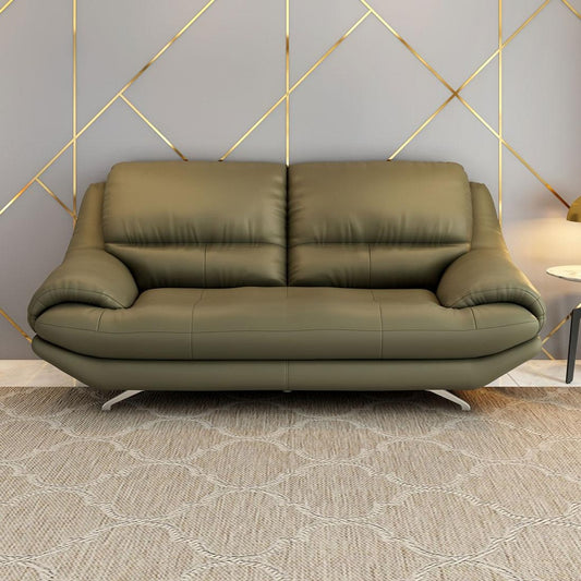 Clarkson Leatherette 3 Seater Sofa in Olive Green