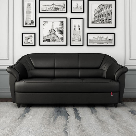 Berry Leatherette 3 Seater Sofa