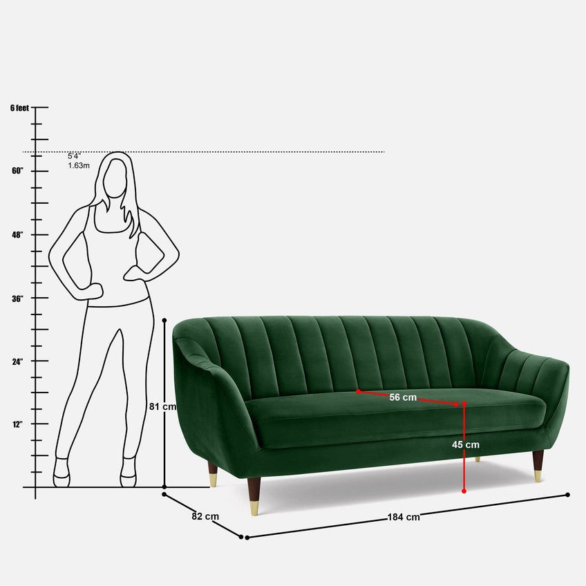 Emily Flared Arm 3 Seater Sofa